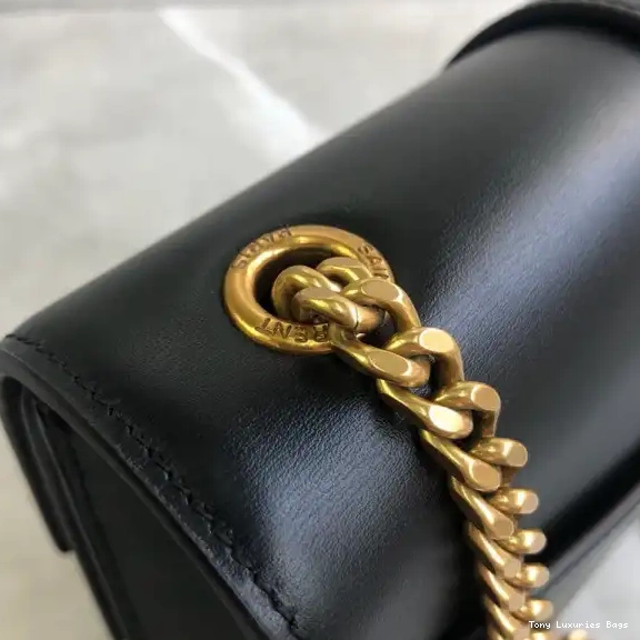 Tony Luxuries LEATHER YSL BURGUNDY BAG IN CHAIN MEDIUM SULPICE 0506